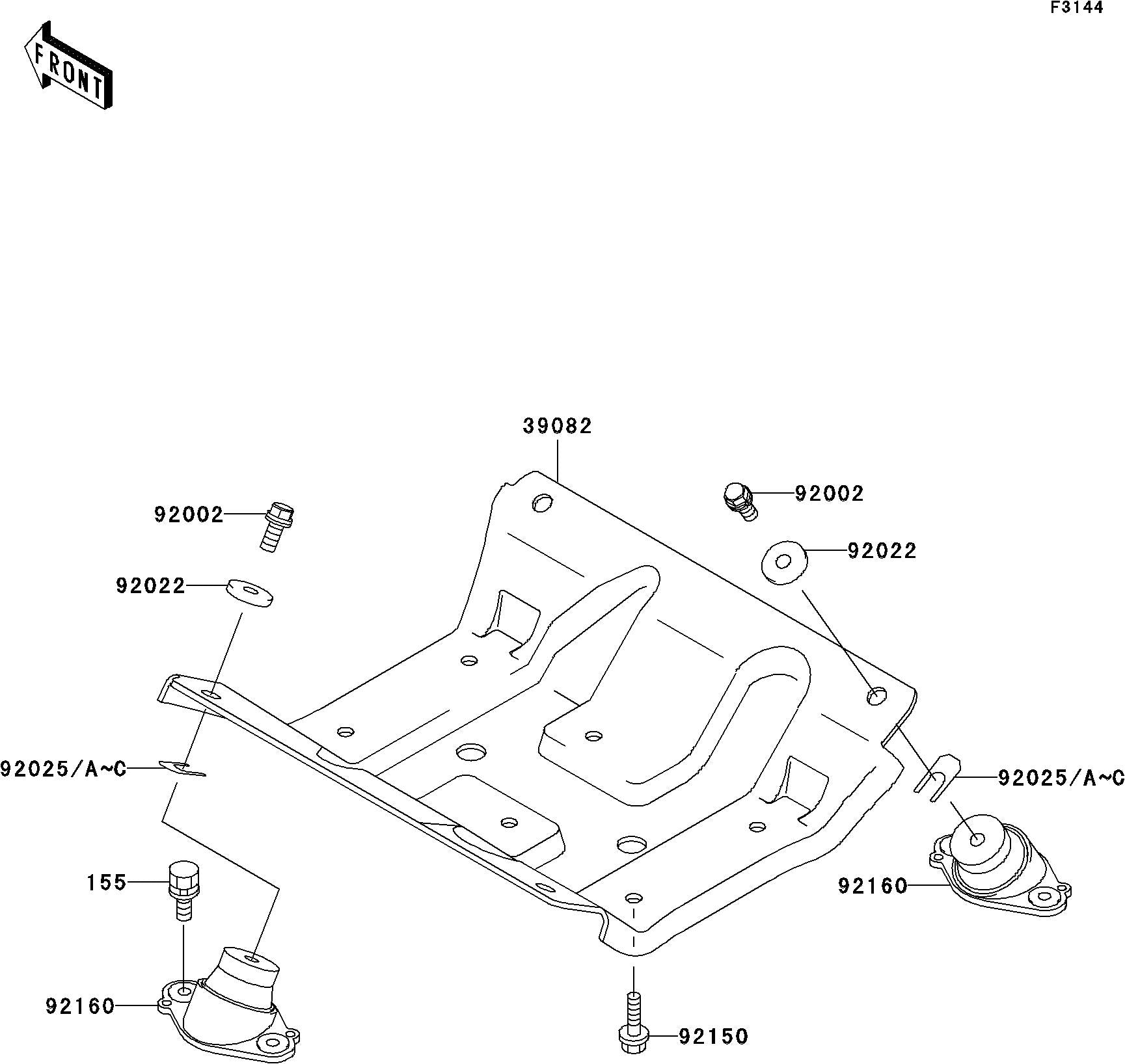Used 92160-3838 DAMPER,ENGINE MOUNT  [K0219-13]