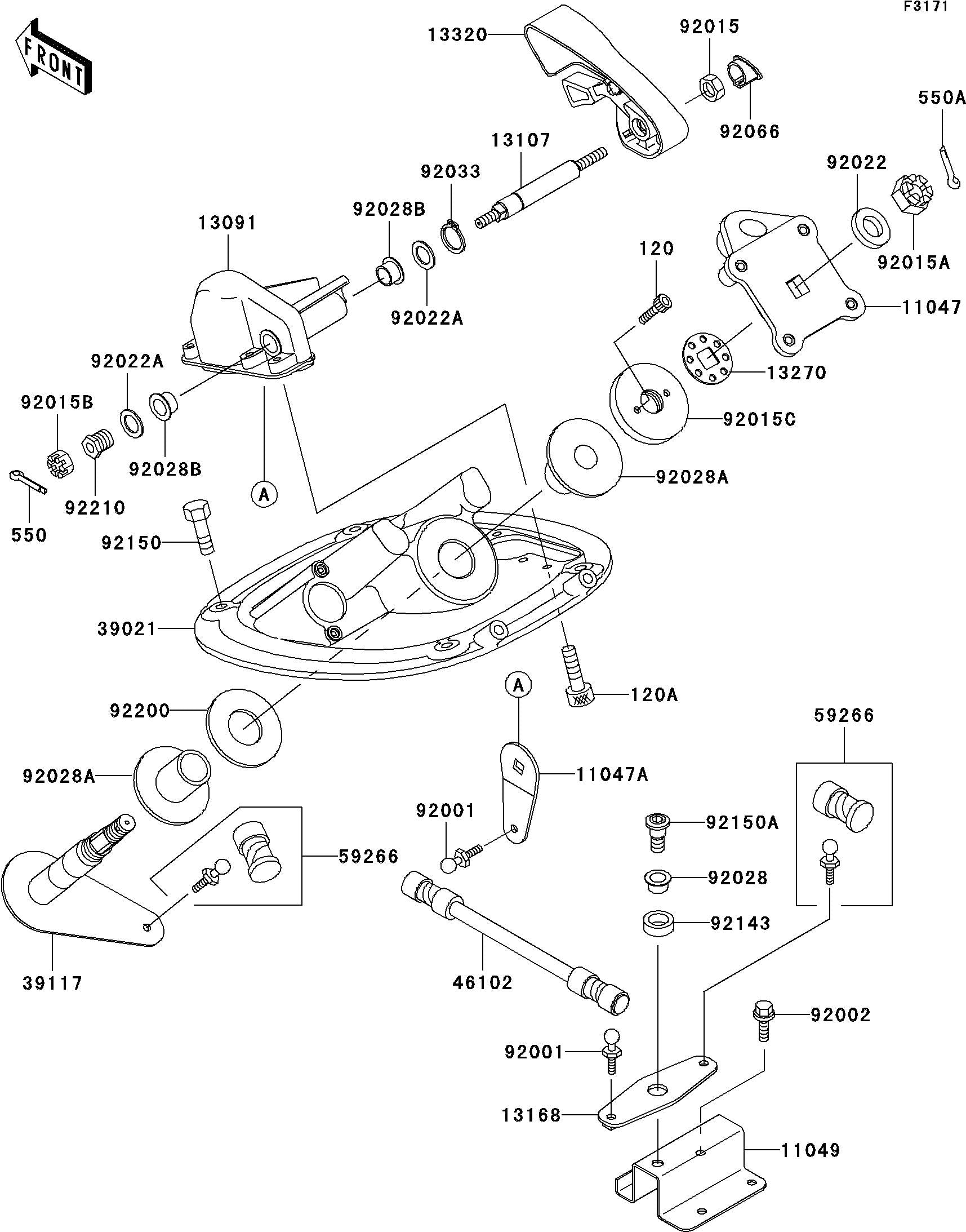 Used 13320-3716 LEVER-ASSY,REVERSE  [K0219-17]