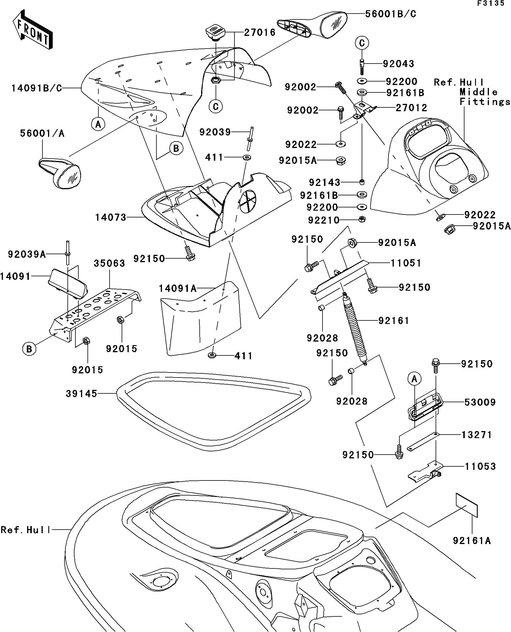 Used 53009-3725 HINGE,HATCH COVER  [K8610-28]