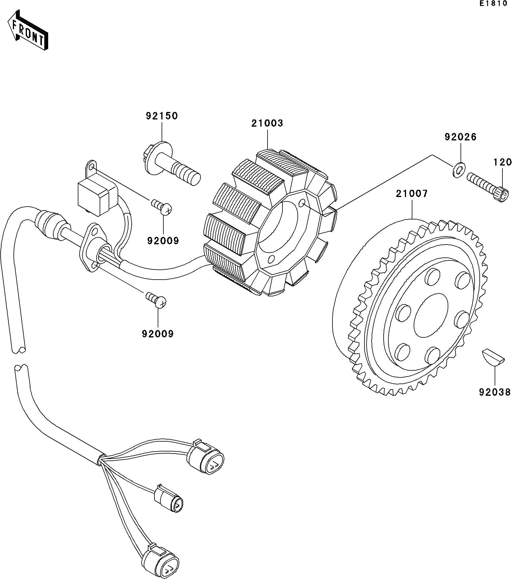 Used 21007-3722 ROTOR,MAGNETO [K1808-20]