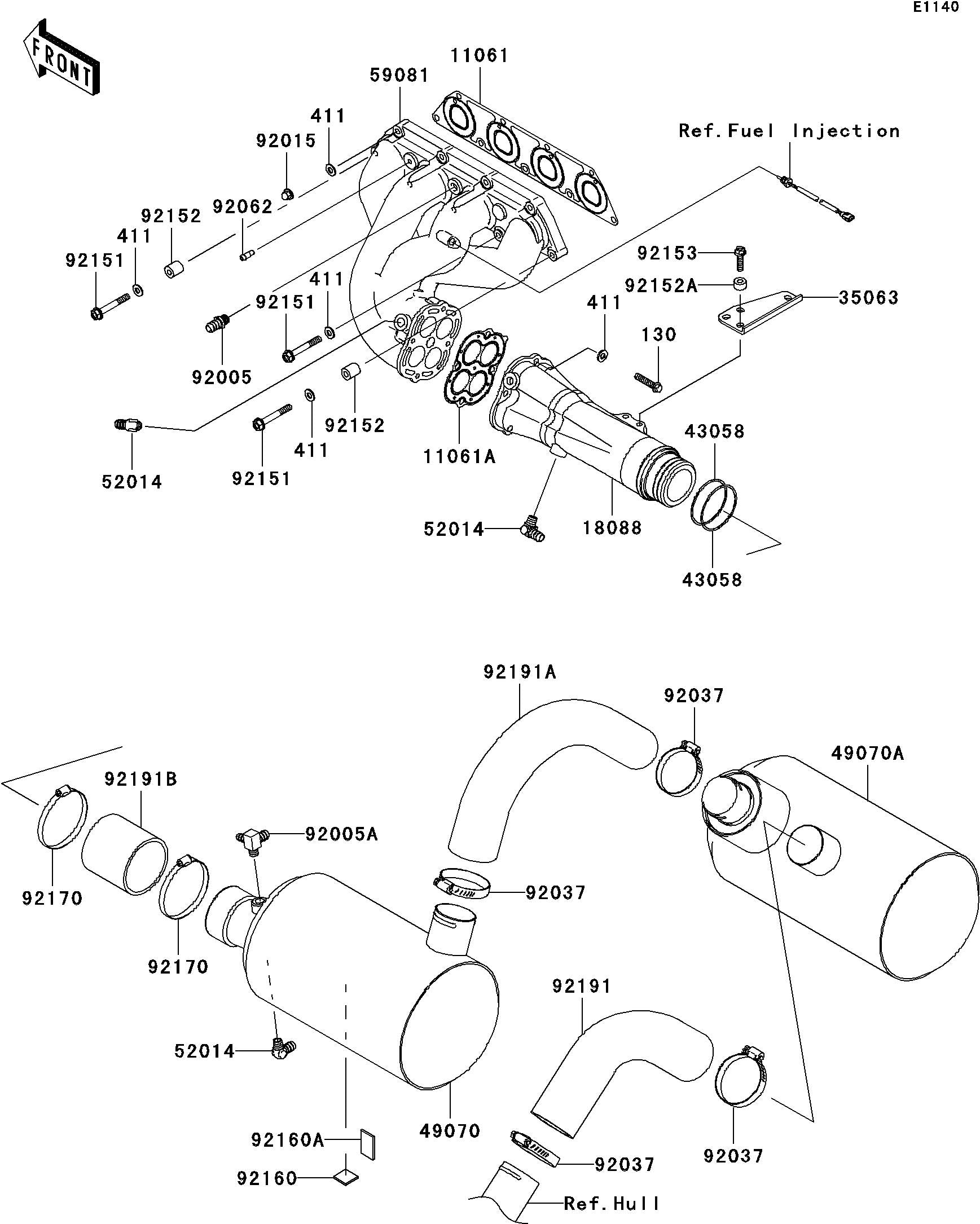 Used 49070-3745 MUFFLER-COMP,2ND  [K9187-37]