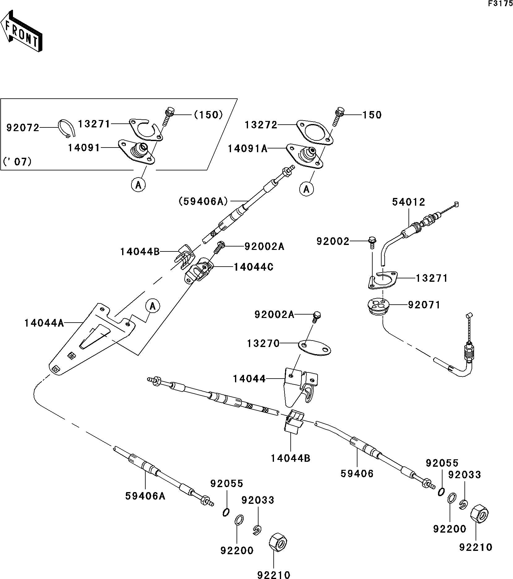 Used 54012-3771 CABLE-THROTTLE  [K0668-03]