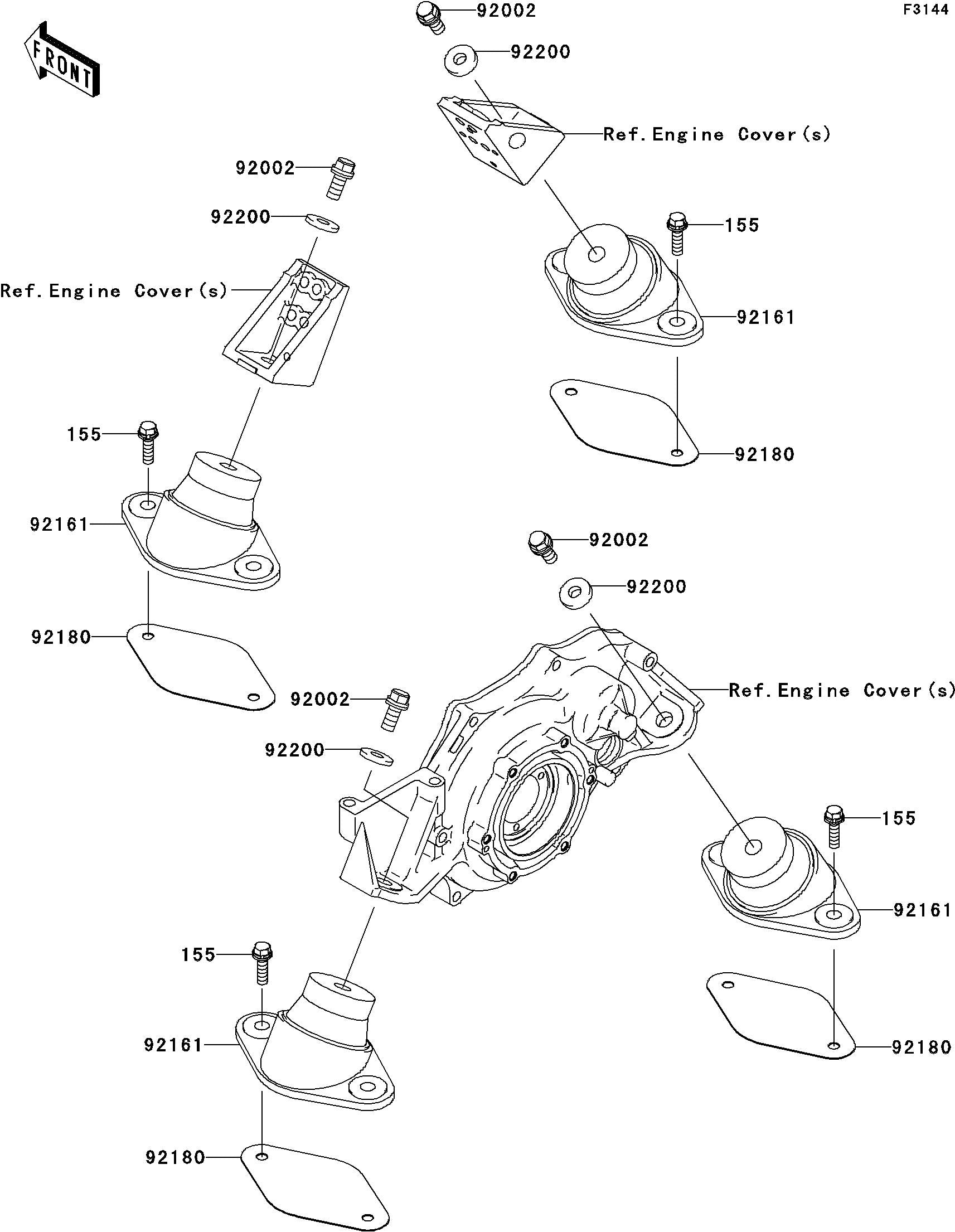 Used 92161-3789 DAMPER,ENGINE MOUNT  [K1660-11]