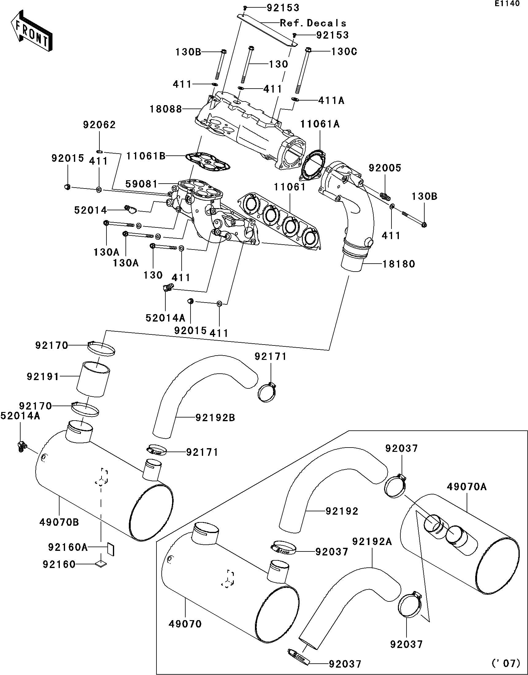 Used 49070-3750 MUFFLER-COMP,1ST [K2740-46]