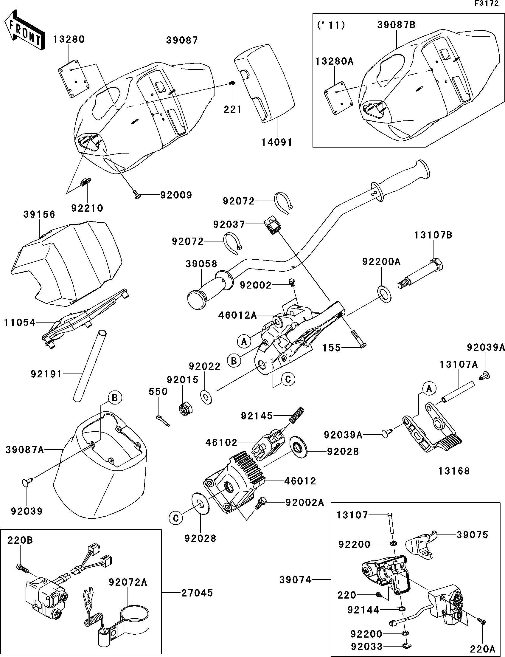 Used 46012-3730 HOLDER-HANDLE,LWR  [K3327-22]
