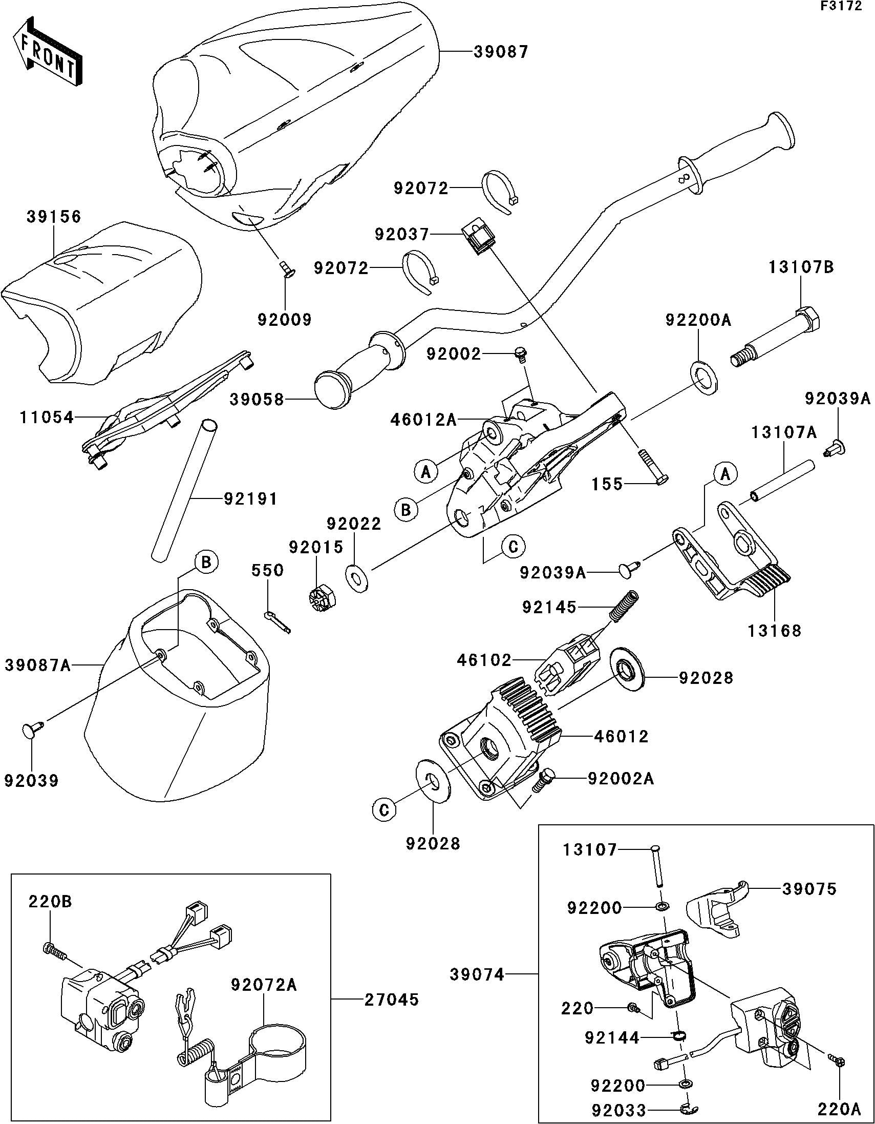 Used 46012-3730 HOLDER-HANDLE,LWR  [K9803-26]