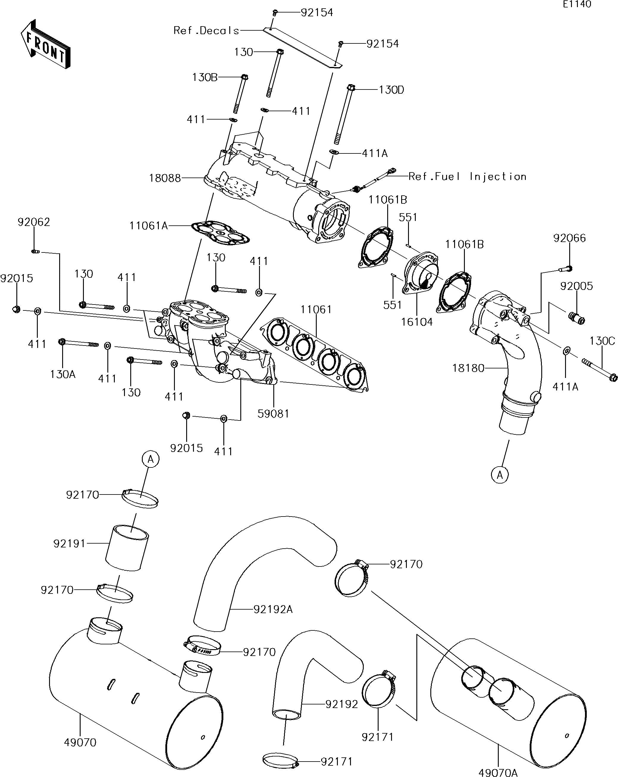 Used 49070-0749 MUFFLER-COMP,1ST  [K5974-40]