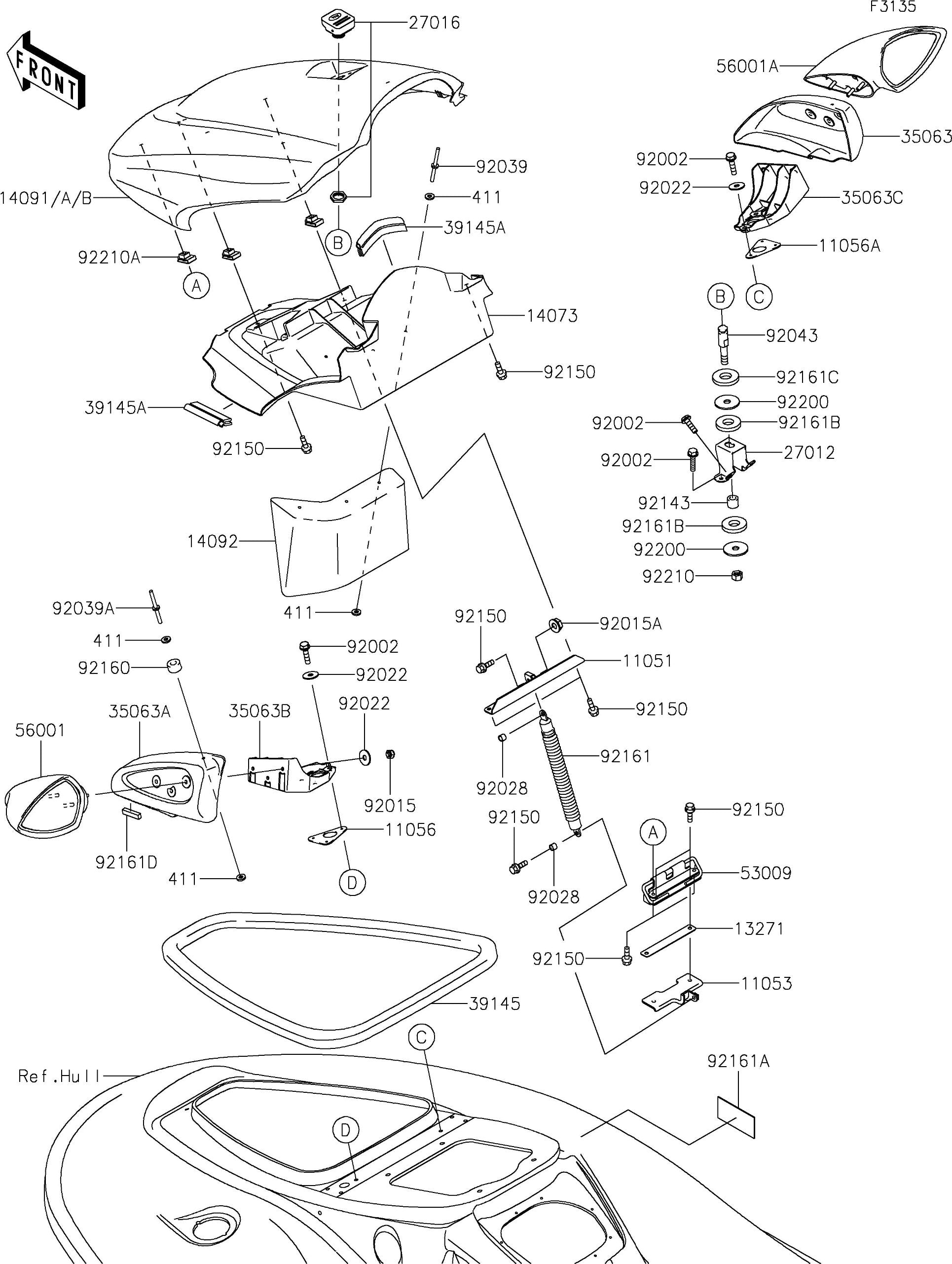 Used 92161-1581 DAMPER,HATCH  [X2211-25]
