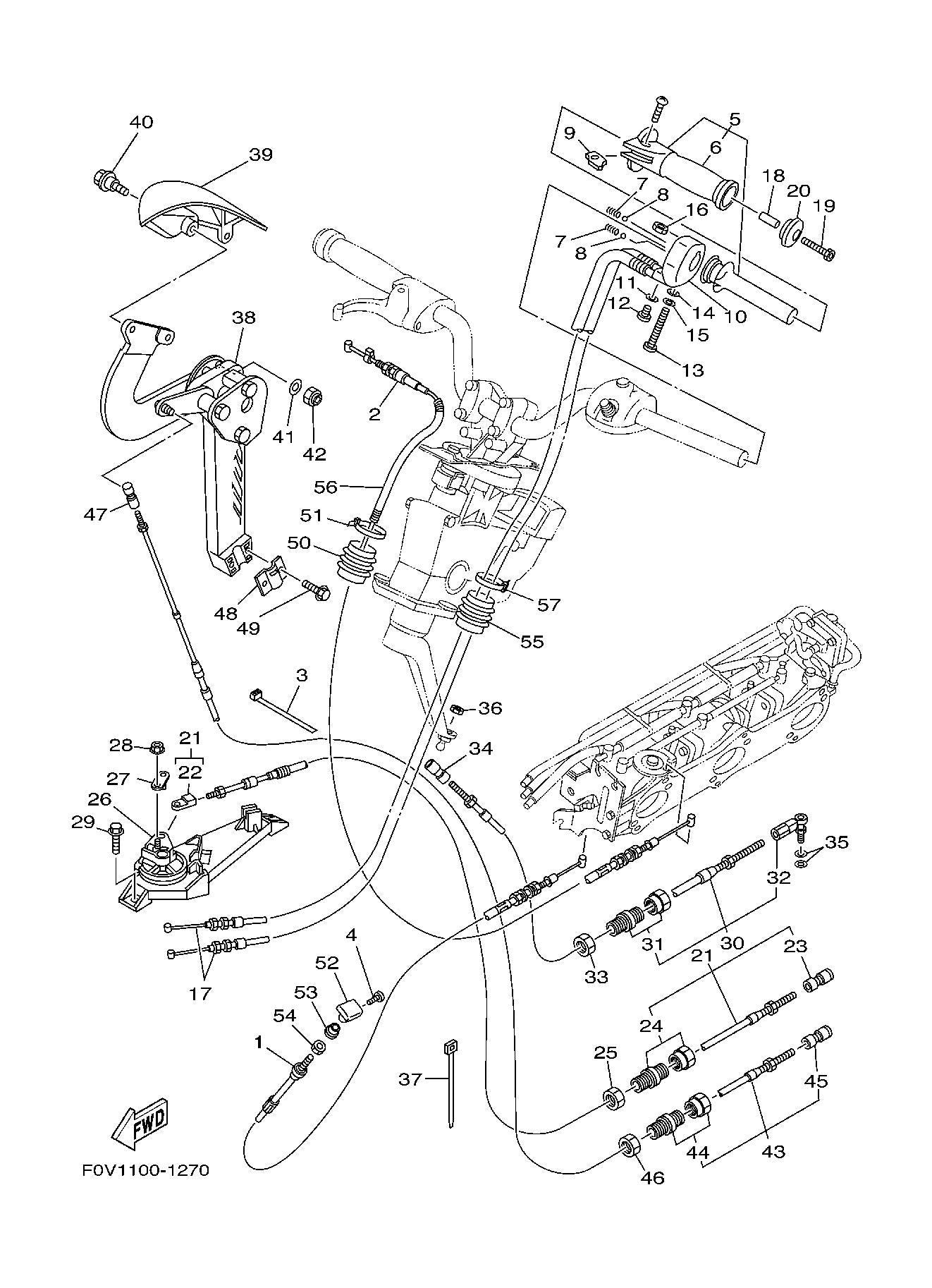Used 66V-67252-00-00 CABLE, THROTTLE [Y4846-03]