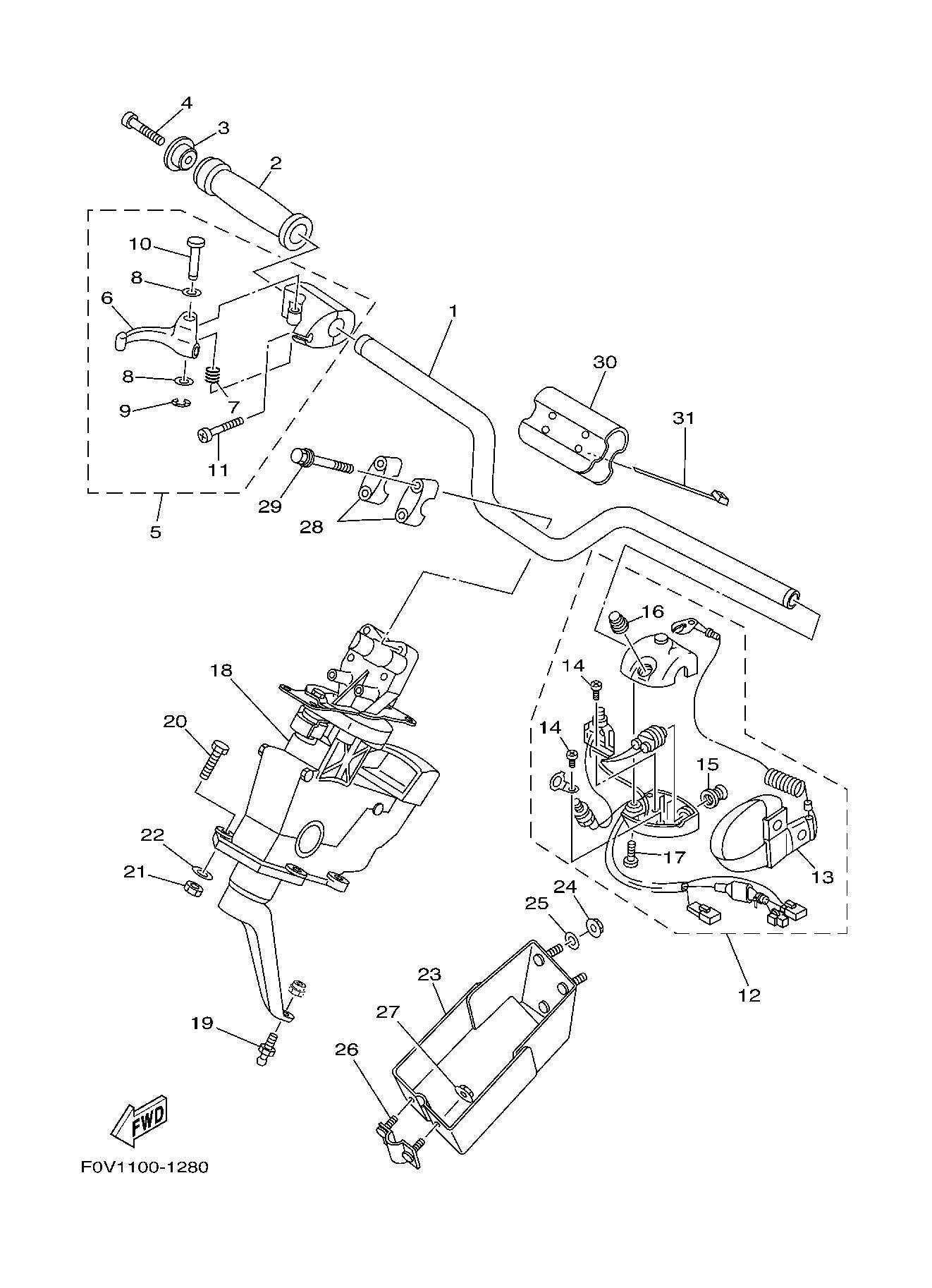 Used F0D-67250-03-00 THROTTLE LEVER ASSY [Y4846-39]