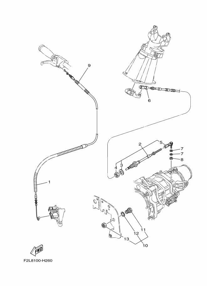 Used 6D3-26311-02-00 CABLE,THROTTLE 1 [Y0278-34]